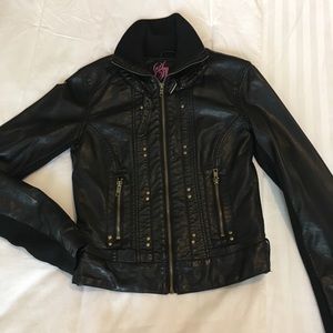 Black leather jacket